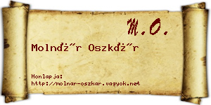 Molnár Oszkár névjegykártya
