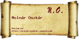 Molnár Oszkár névjegykártya